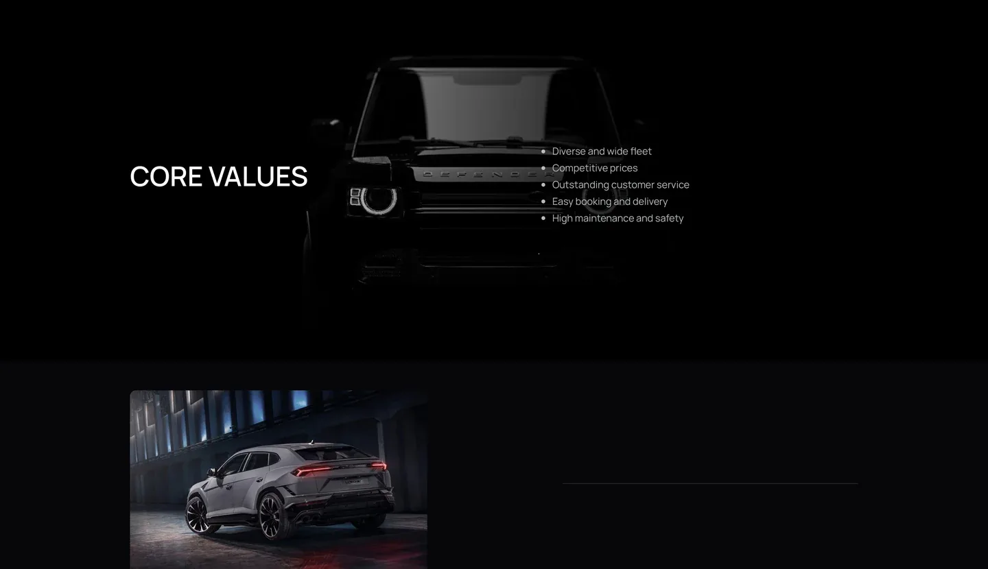 واجهة موقع AJEEB RENT A CAR — الشاشة 6